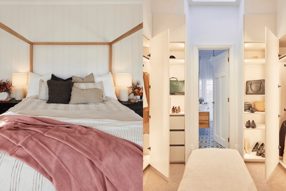 The Block 2022 bedroom reveal: Rachel and Ryan's Master Bedroom and Walk-In  Robe week 4