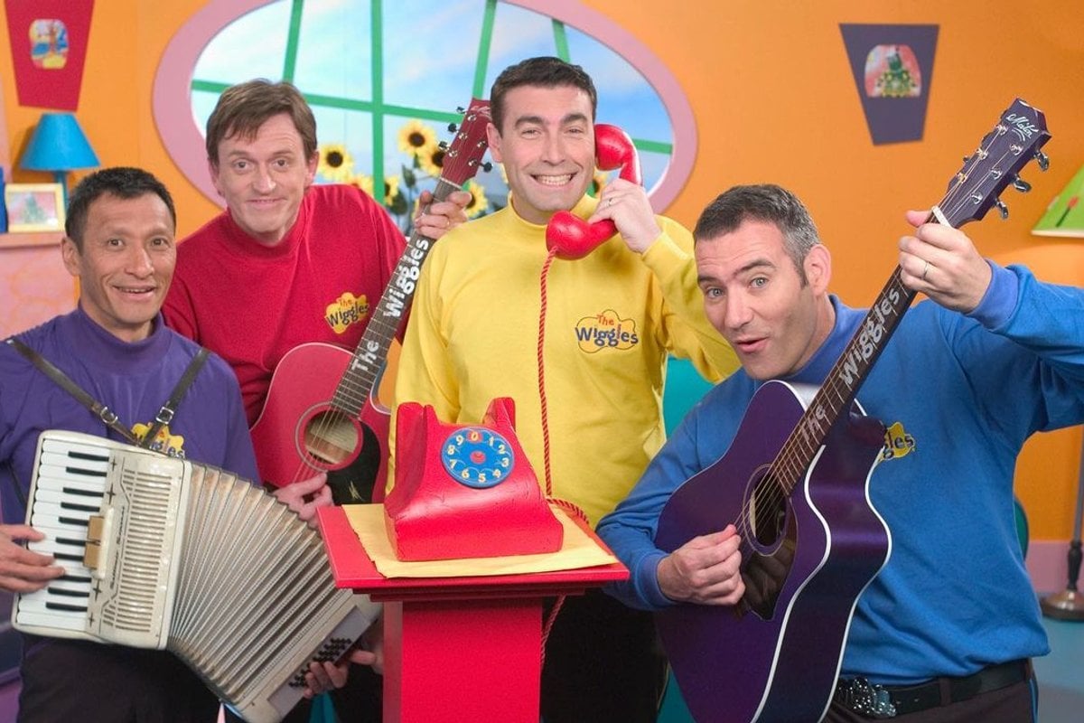 Three original Wiggles to hang up their skivvies