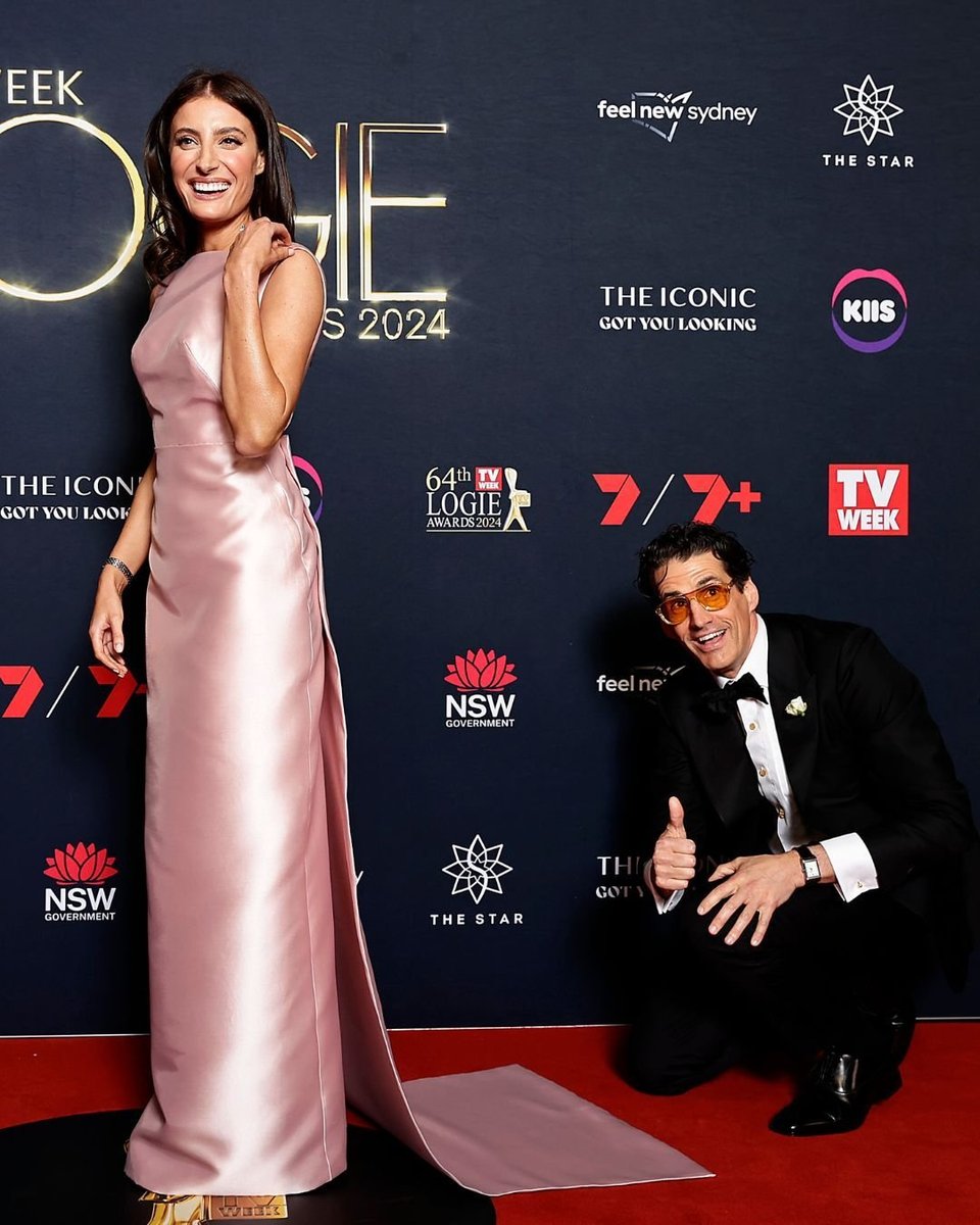 Rebecca Harding and Andy Lee at the Logies.