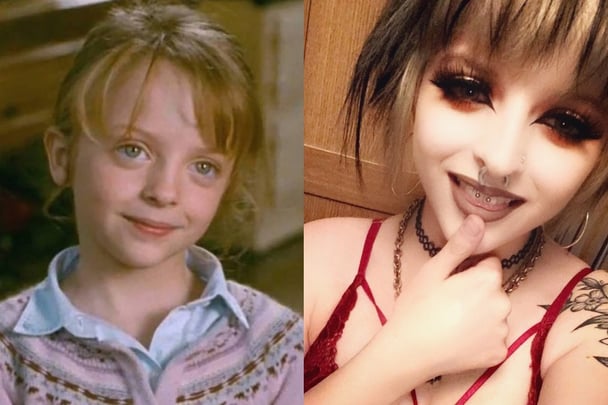 On the left is a picture of Miffy Englefield as a child and on the right is a picture of her as a 23 year old.