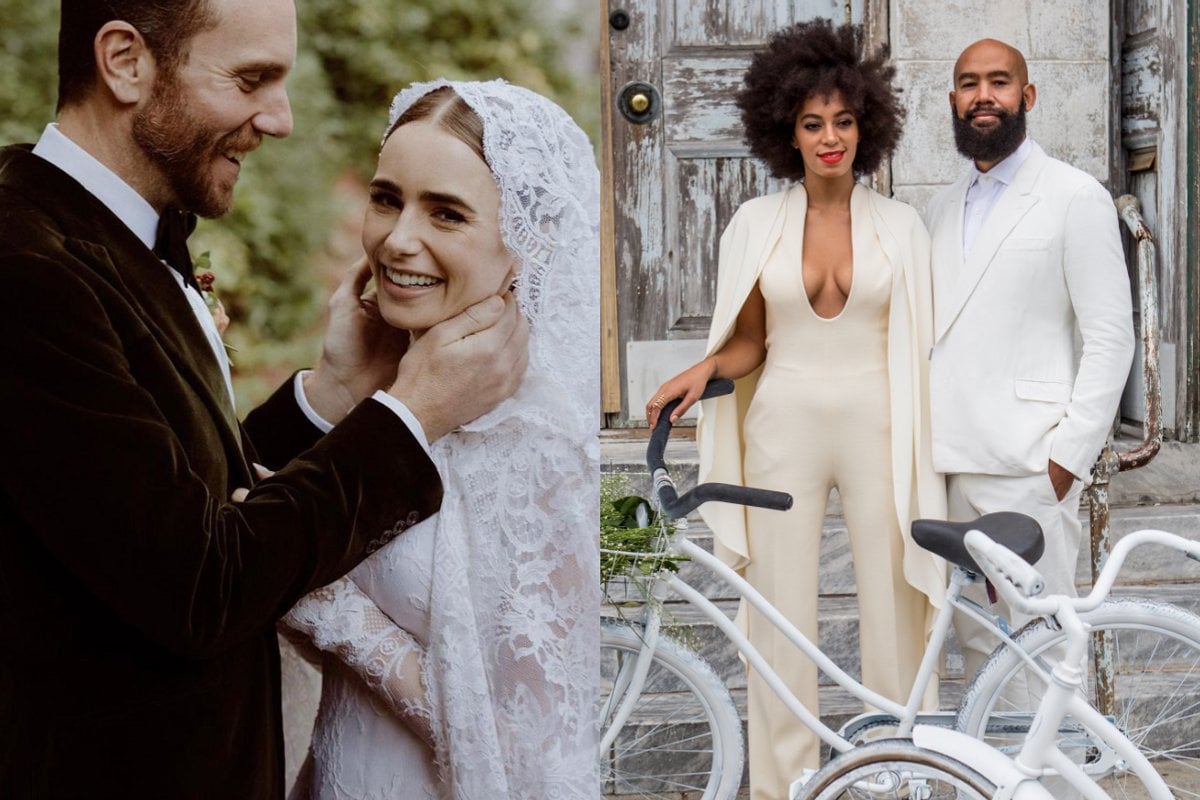 35 unconventional celebrity wedding dresses you'll love.