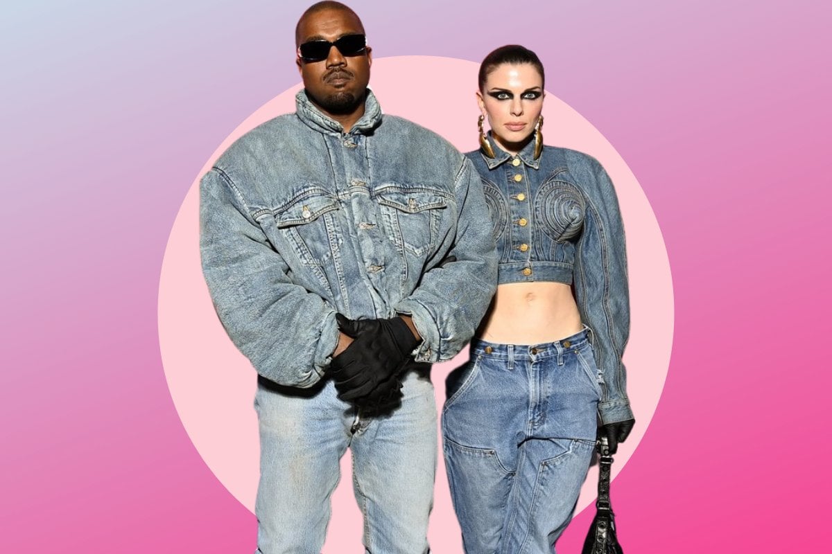 Photos Of Kanye West & Julia Fox's Red Carpet Debut In Denim