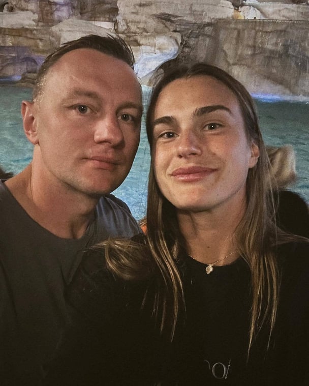 Konstantin Koltsov with Australian Open champion Aryna Sabalenka.
