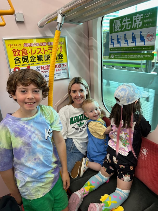 Tokyo bullet train with kids