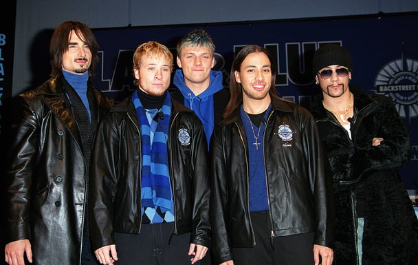 The Backstreet Boys announcing their Black & White Tour in 2001.