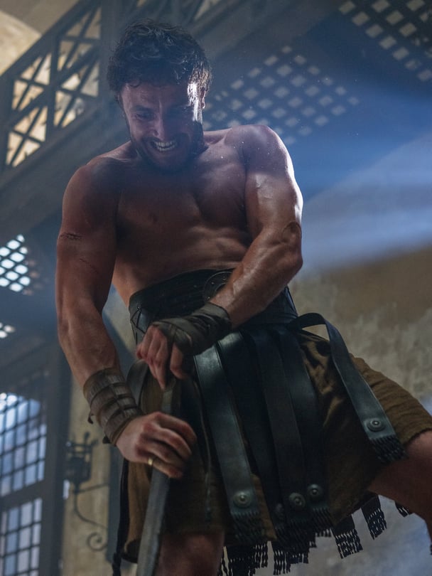 Paul Mescal as Lucius Versus II in the movie Gladiator.