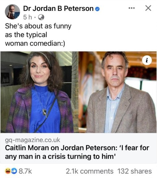 Caitlin Moran on Jordan Peterson: 'I fear for any man in a crisis turning  to him