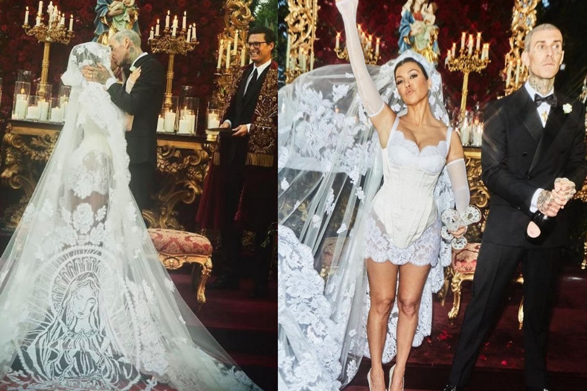 Kourtney Kardashian shares story behind her 'short' wedding dress