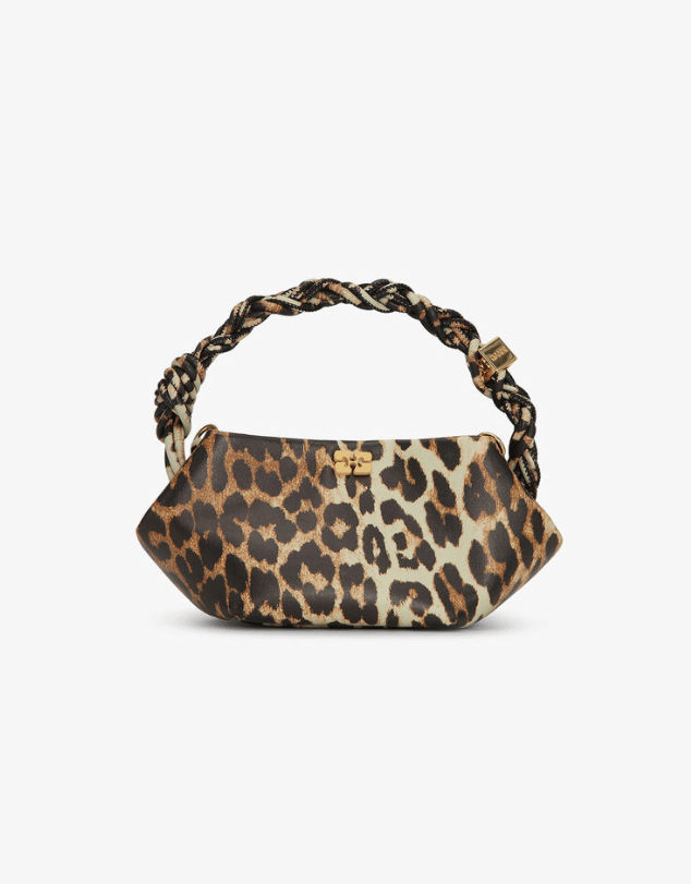 Image of the Ganni Bou Bag Mini Print in Leopard.