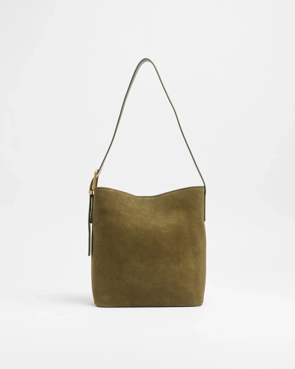 Target Premium Suede Leather Bucket Bag.