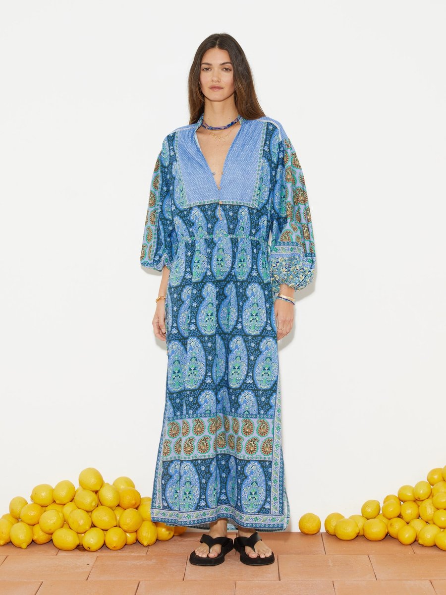 Boteh Onda Maxi Smock Dress.