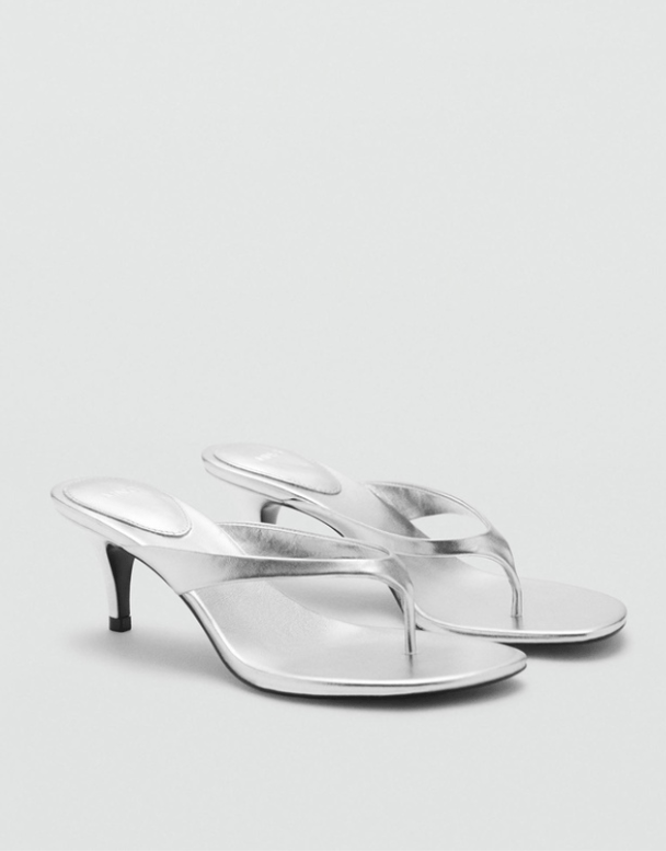 M.N.G silver heels.