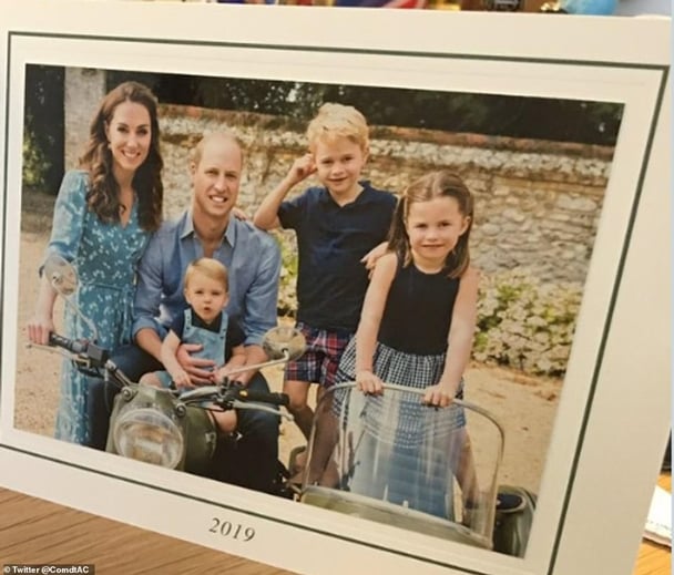 The royals' 2019 Christmas card was leaked on Twitter.