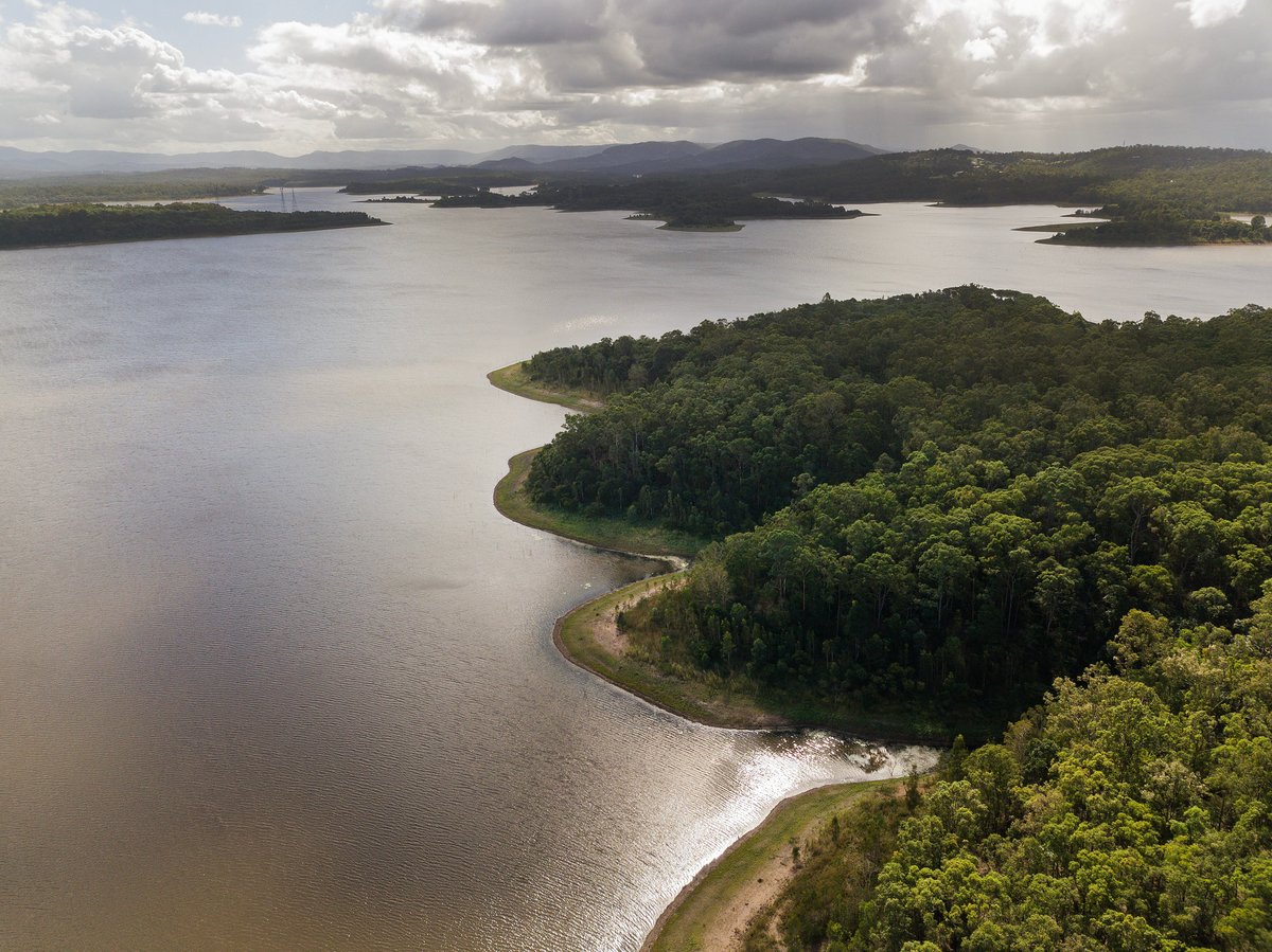 An aerial view from a drone of Lake Samsonvale north of Brisbane, Monday, May 5, 2025. 