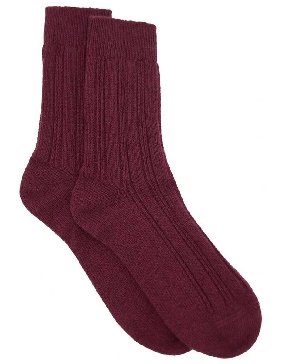 Lavente Angelina Cable Crew Sock in Velvet.