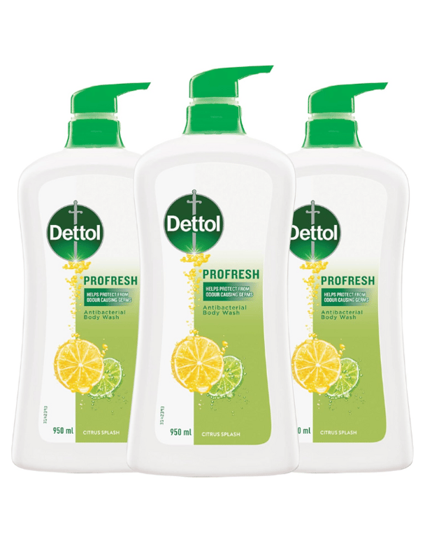 Dettol Profresh Shower Gel Body Wash Citrus Burst 3-Pack