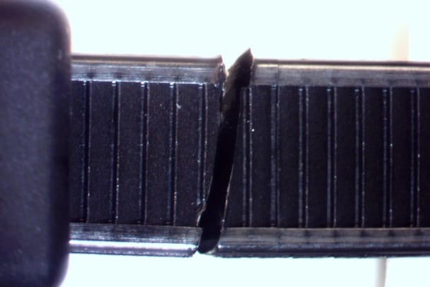 A zip tie split in half.