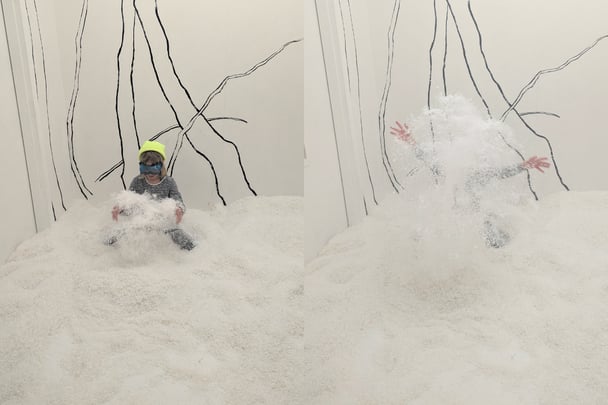 Fake snow at the MACHmit! Museum for Children in Berlin.