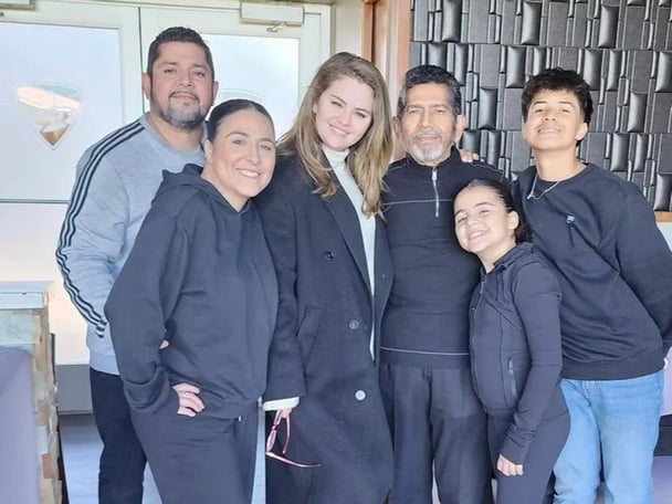 Selena Gomez with her dad's side of the family at Disneyland.