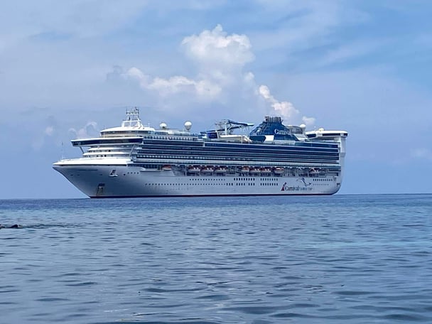 A picture of a Carnival Cruise ship at sea.
