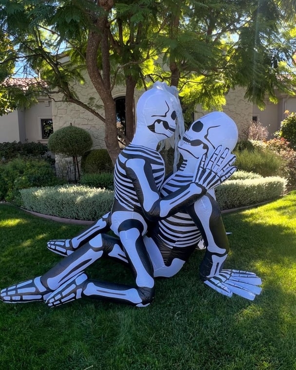 Kourtney Kardashian's Halloween skeletons.
