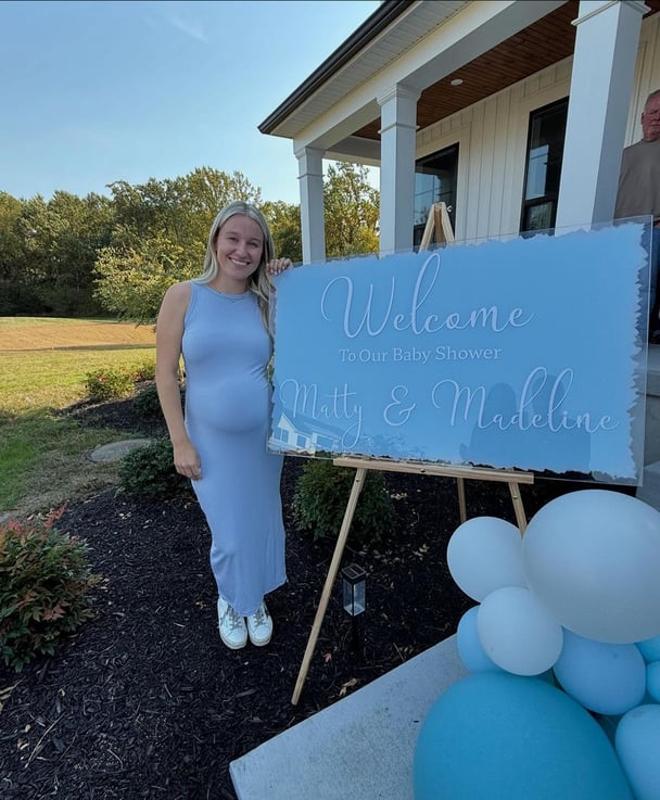 Madeline Gaudreau at her baby shower. 