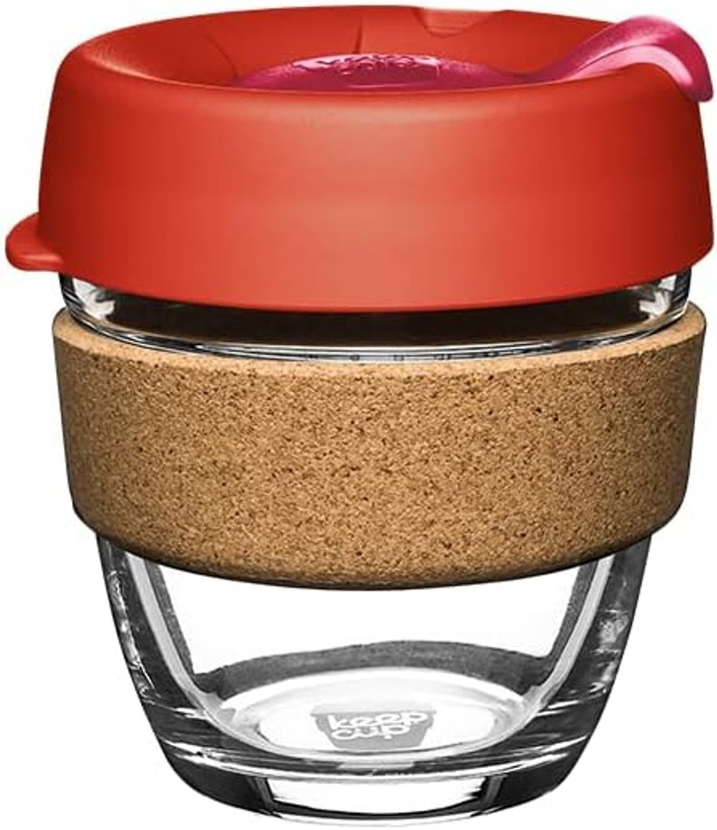KeepCup Brew Cork Reusable Tempered Glass Coffee Cup 8oz