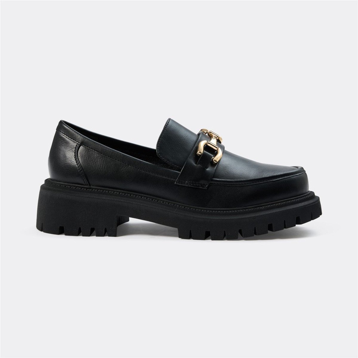 black chunky heel loafer from &me