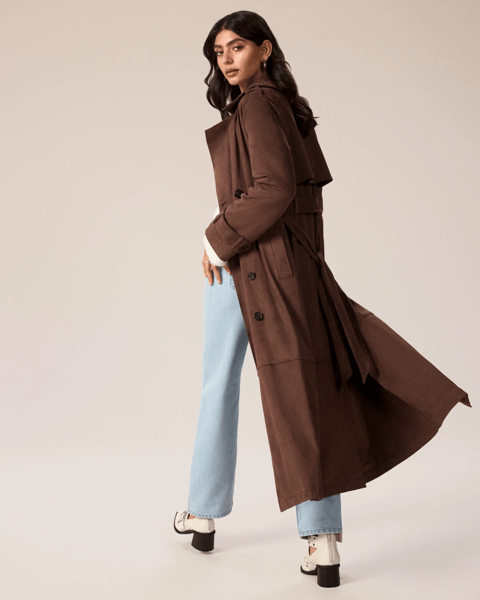 woman suede trench coat from Target