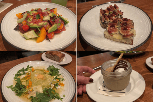 Four Italian dishes served at Collina restaurant San Francisco.