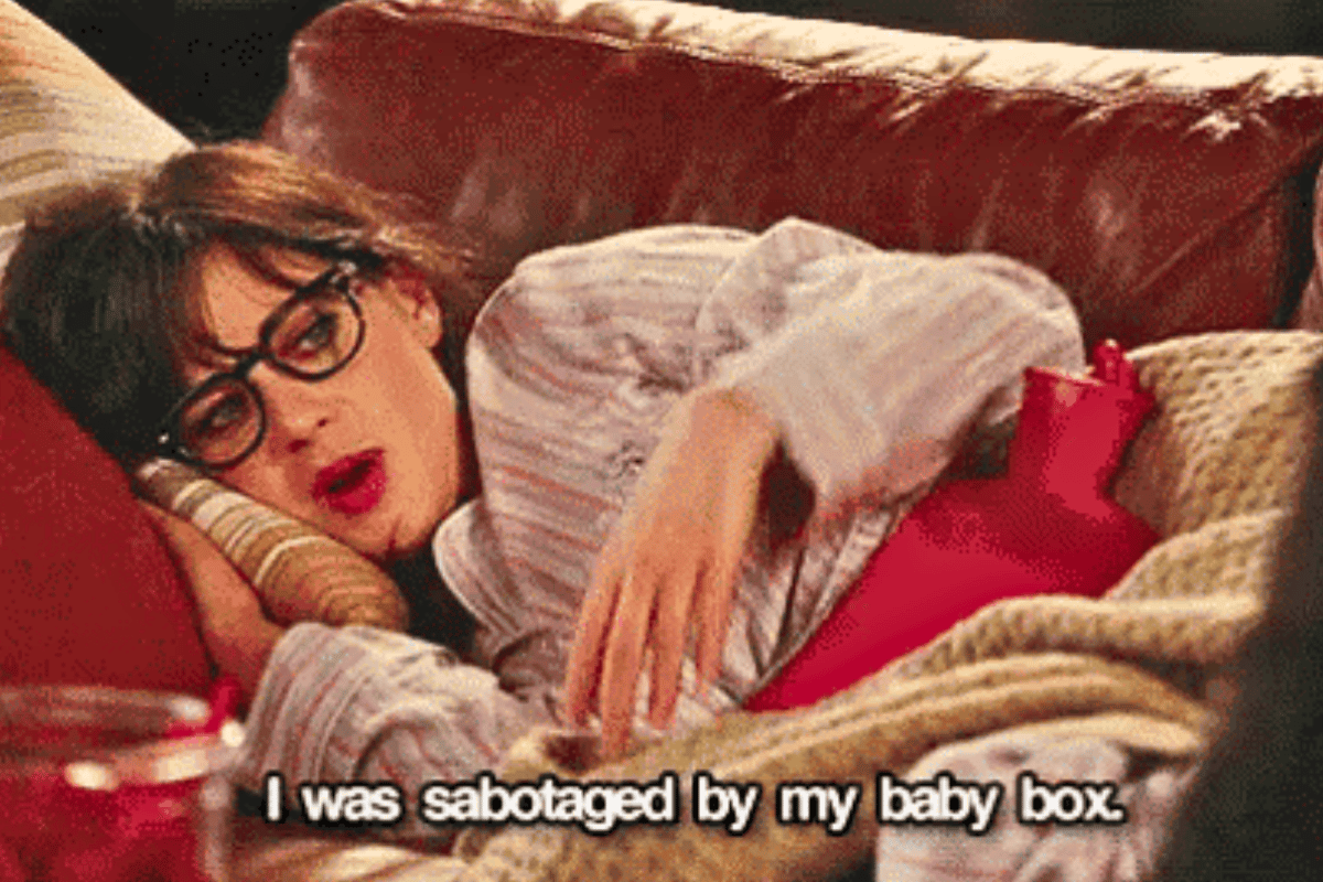 New girl PMS period scene