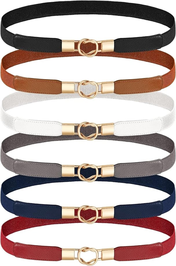 Foaincore Skinny Belts Six Pack in Multicolours.