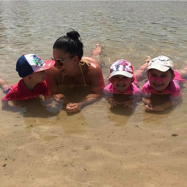 Hannah Clarke and her children Aaliyah, Laianah, and Trey.