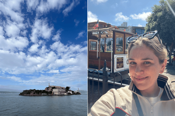 Alcatraz island; San Francisco cable car