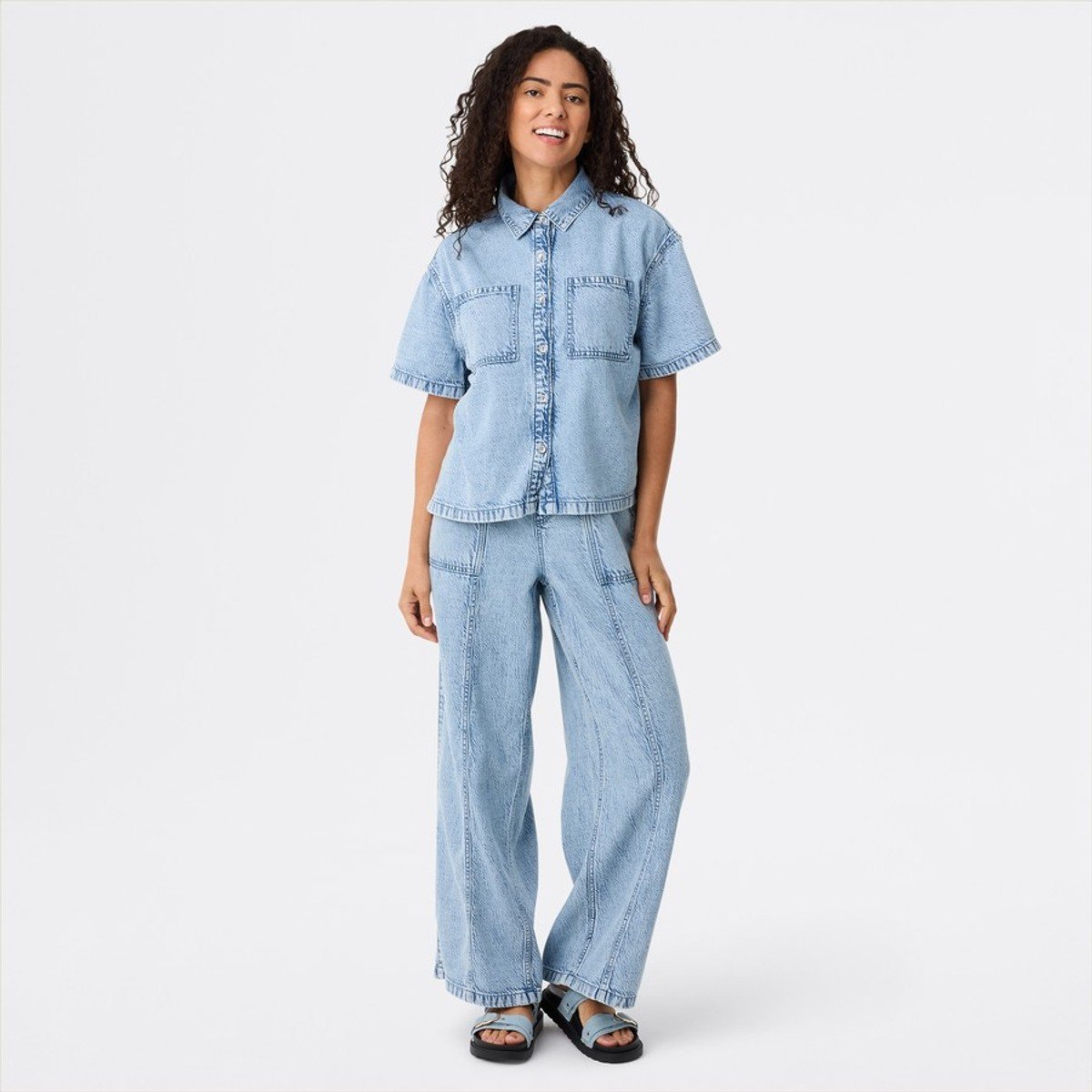 denim shirt and pants in light wash from The 1964 Denim Company