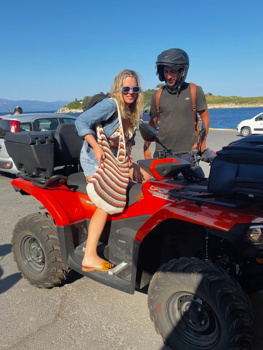 woman on a quad bike on Paxos 