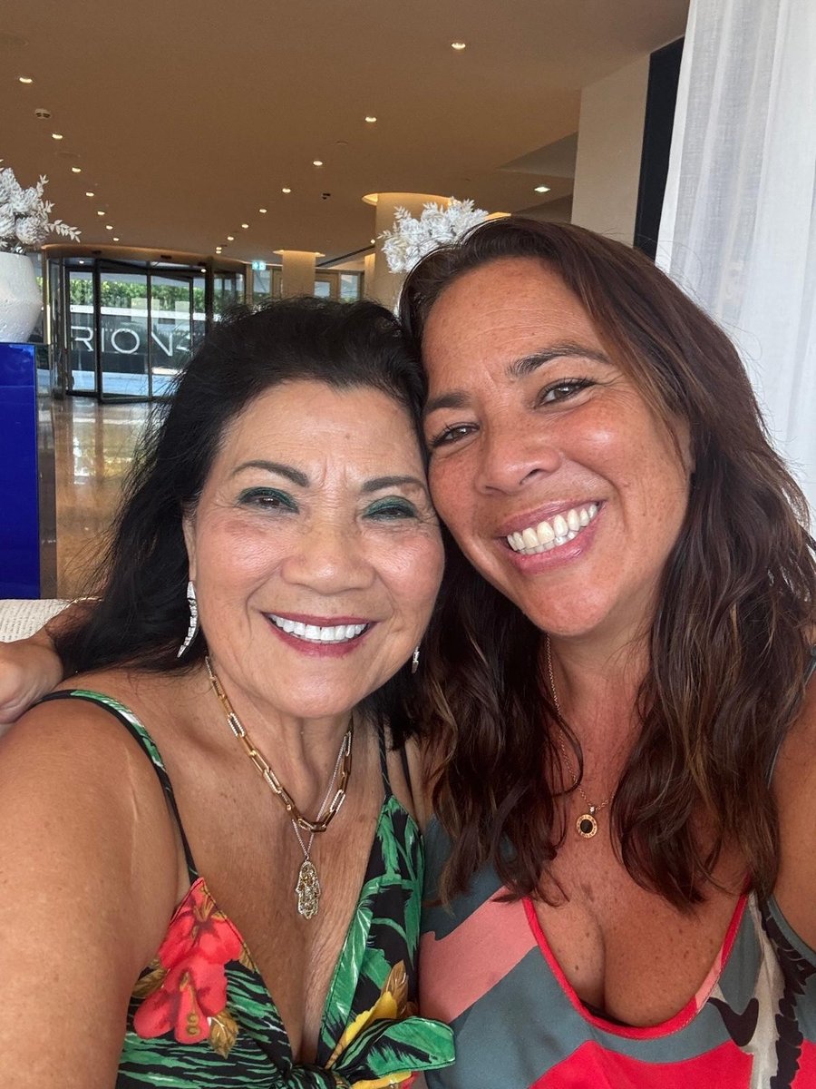 Death literacy advocate and end-of-life doula Baci Hillyer with her mother (left).