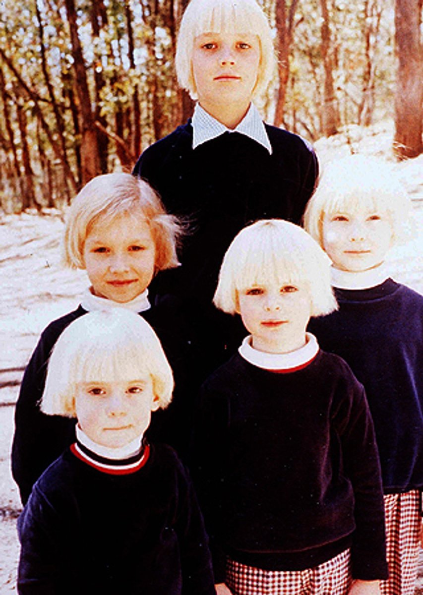 Ben Shenton (far right) as a child in The Family cult. Image