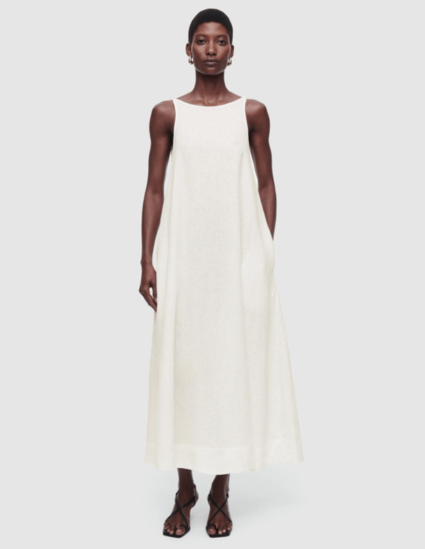 ivory maxi tank dress minimalist fashion