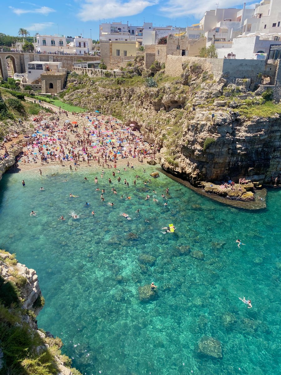 Cala Monachile (Lama Monachile) beach in Polignano a Mare, Italy.