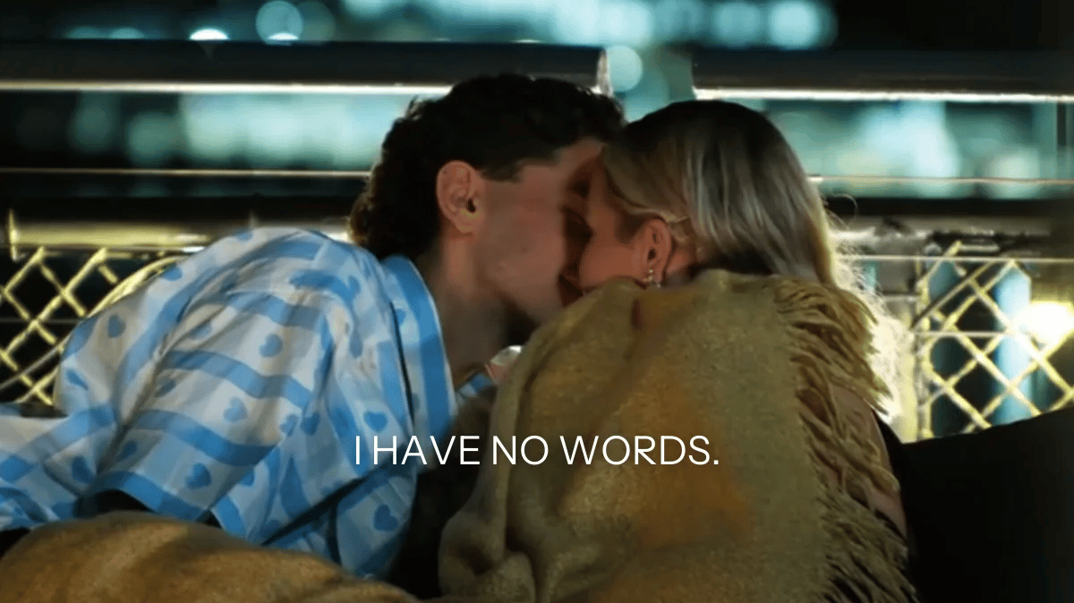 Chloe and Bernie kissing on Love Triangle