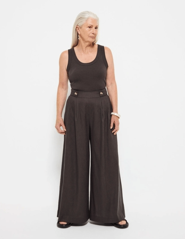 chocolate brown palazzo pants statement brown trousers