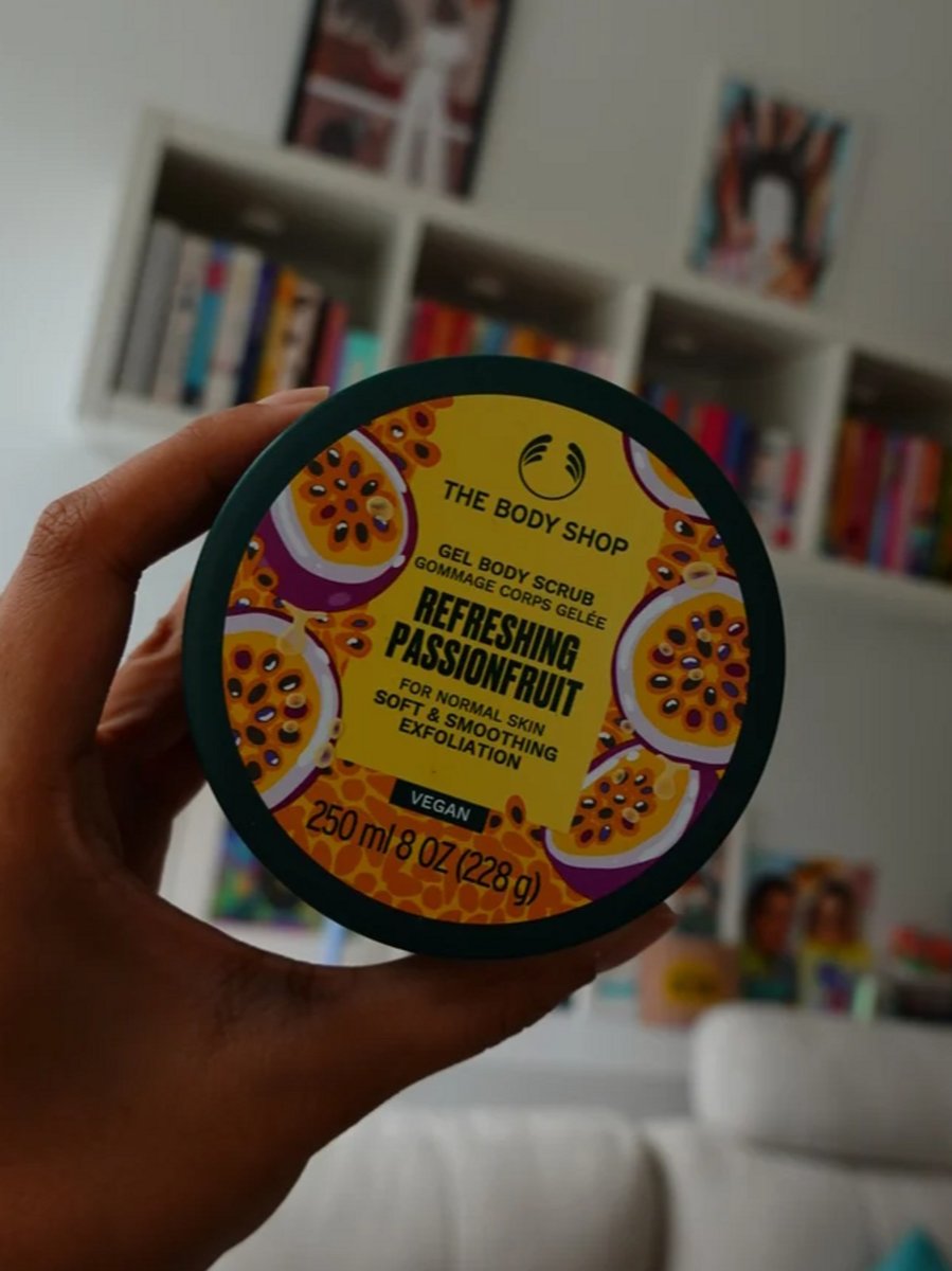 The Body Shop Passionfruit body scrub.