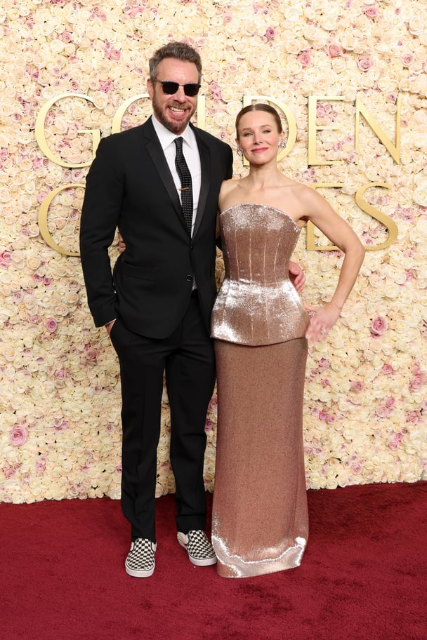 Dax Shepard and Kristen Bell attend the 82nd Annual Golden Globe Awards.