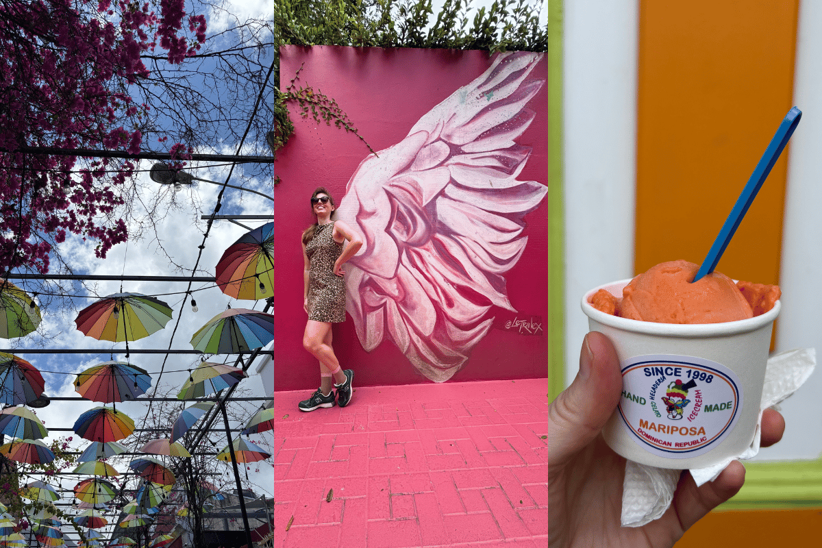 umbrella street pink street papaya gelato dominican republic