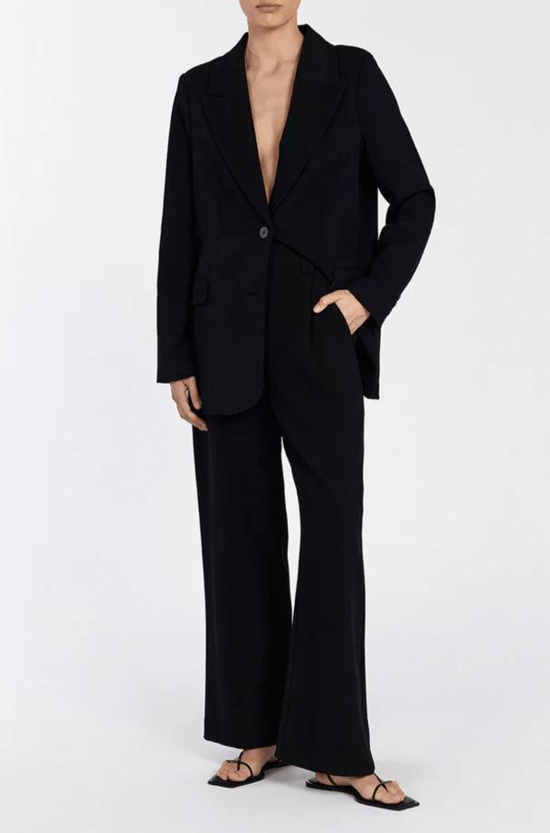 wide leg black trousers