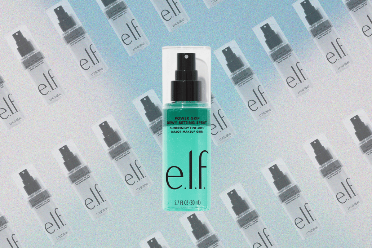 Elf power grip dewy setting spray.