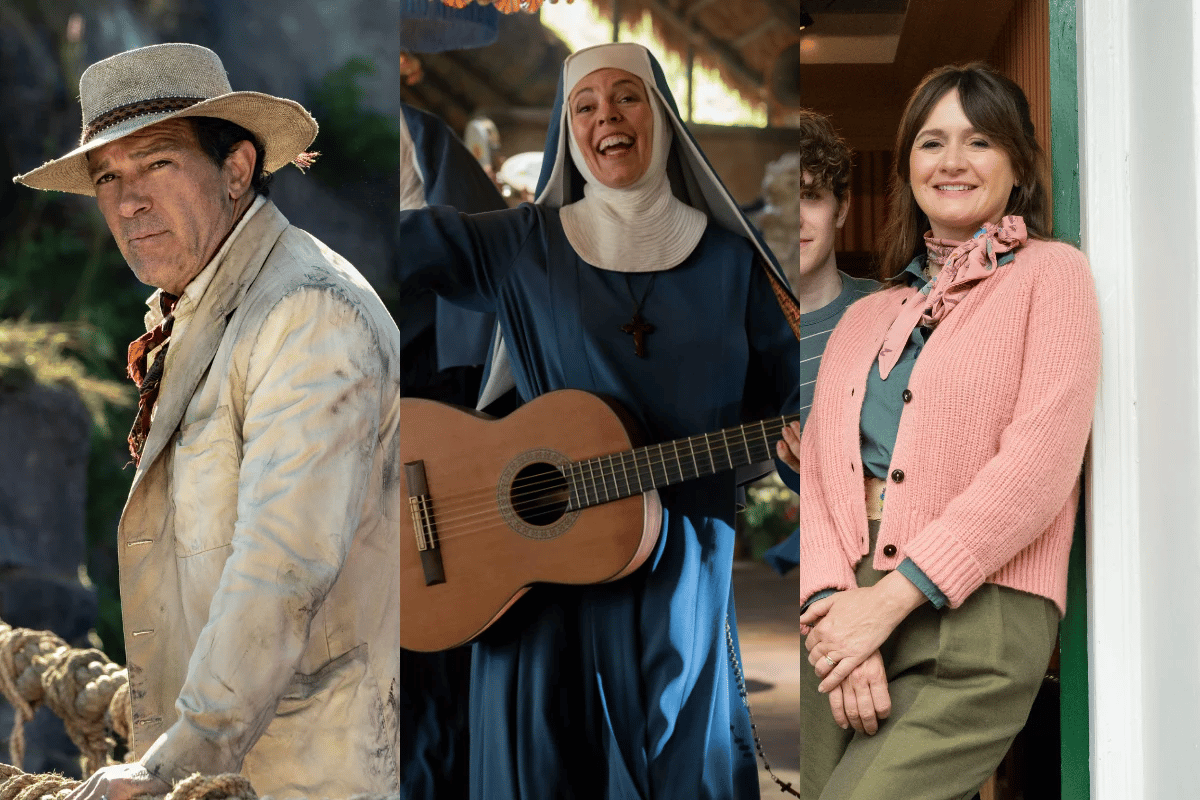 Antonio Banderas, Olivia Colman & Emily Mortimer in Paddington.