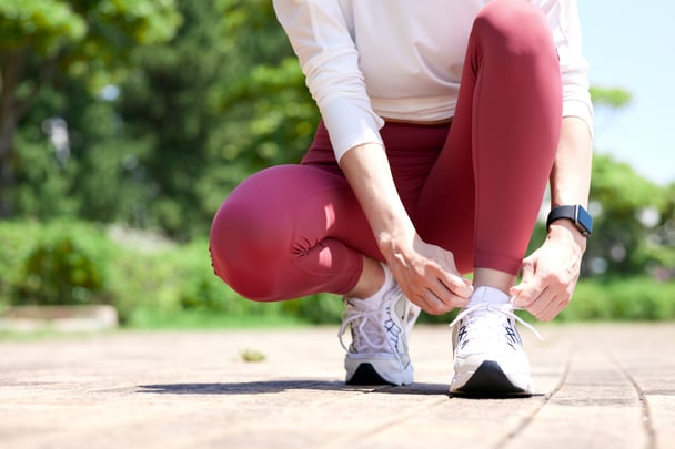 Person exercising.