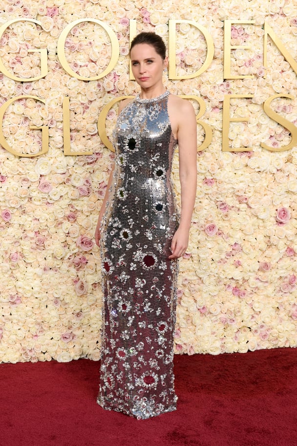 Felicity Jones attends the 82nd Annual Golden Globe Awards.